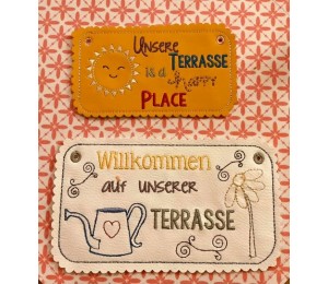 Stickserie ITH - Schilder Terrasse